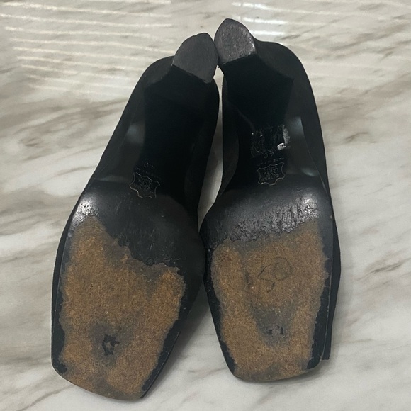 YSL Suede ankle strap peep toe shoes - Picture 8 of 9